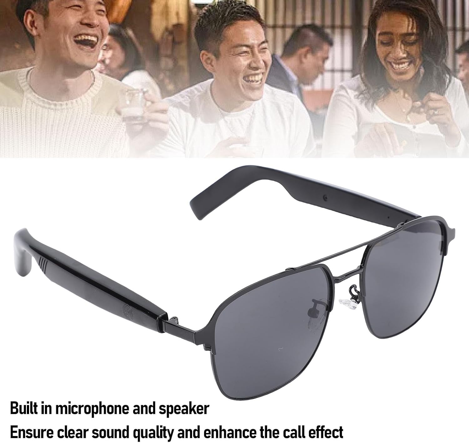 Smart Glasses Wireless Bluetooth sunglasses with built-in sound for listening to music and taking calls, featuring Bluetooth 5.4 and IPX5 waterproof protection, ideal for outdoor sports