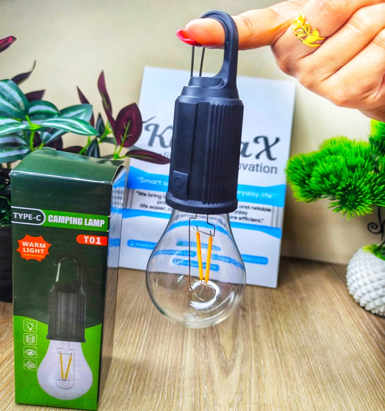 Rechargeable Camping Lamp - Portable Warm LED Light