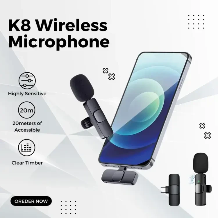 Wireless K8 Type-C Microphone for YouTube Facebook Live Stream