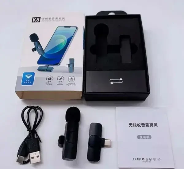 Wireless K8 Type-C Microphone for YouTube Facebook Live Stream