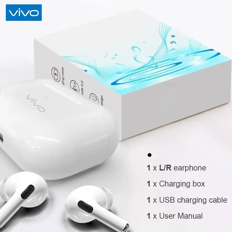 Vivo Airpods Pro Wireless Earbuds Multitouch Function TWS Wireless Mini Air Buds Bluetooth 5.0 Earphones