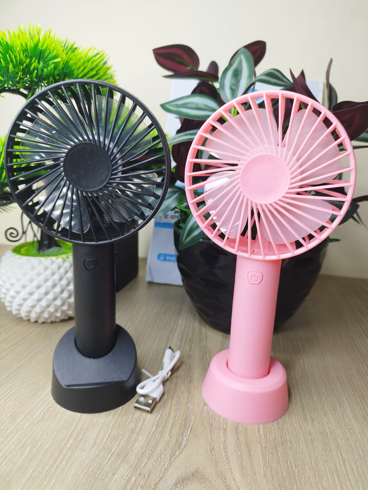 New Mini Rechargeable USB Charging Portable Handheld 3 Gear Speed Desktop Fan - Hand Fan