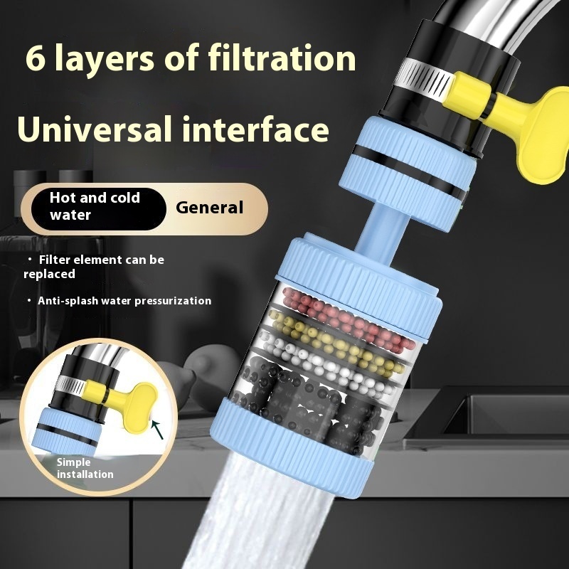 Universal Six-Layer Removable Washable Household Faucet Filter