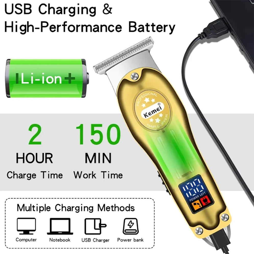 Kemei KM-678 USB Charging Electric Hair Trimmer