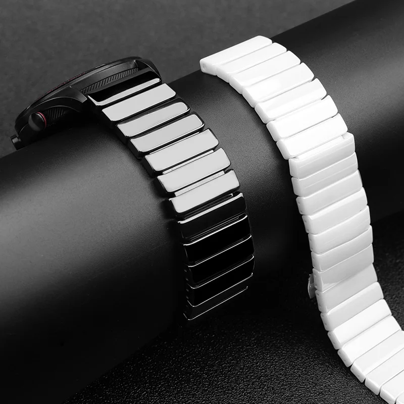 22mm Ceramic strap for smartwatch– White