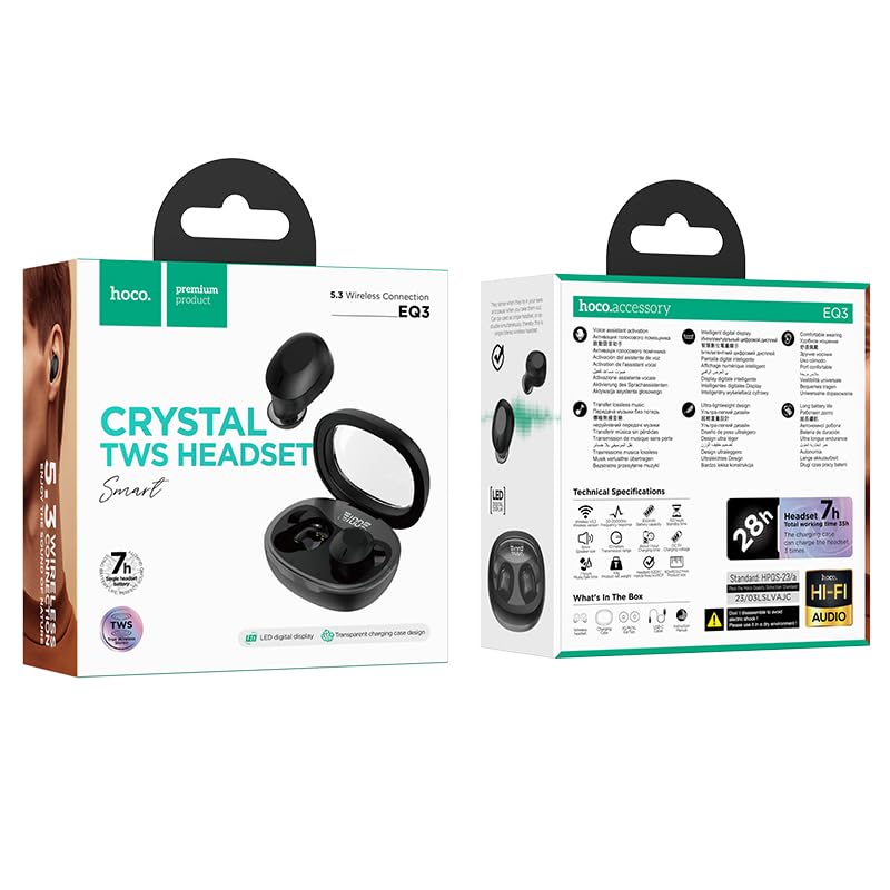 HOCO EQ3 True Wireless in-Ear Earbuds-Black, White