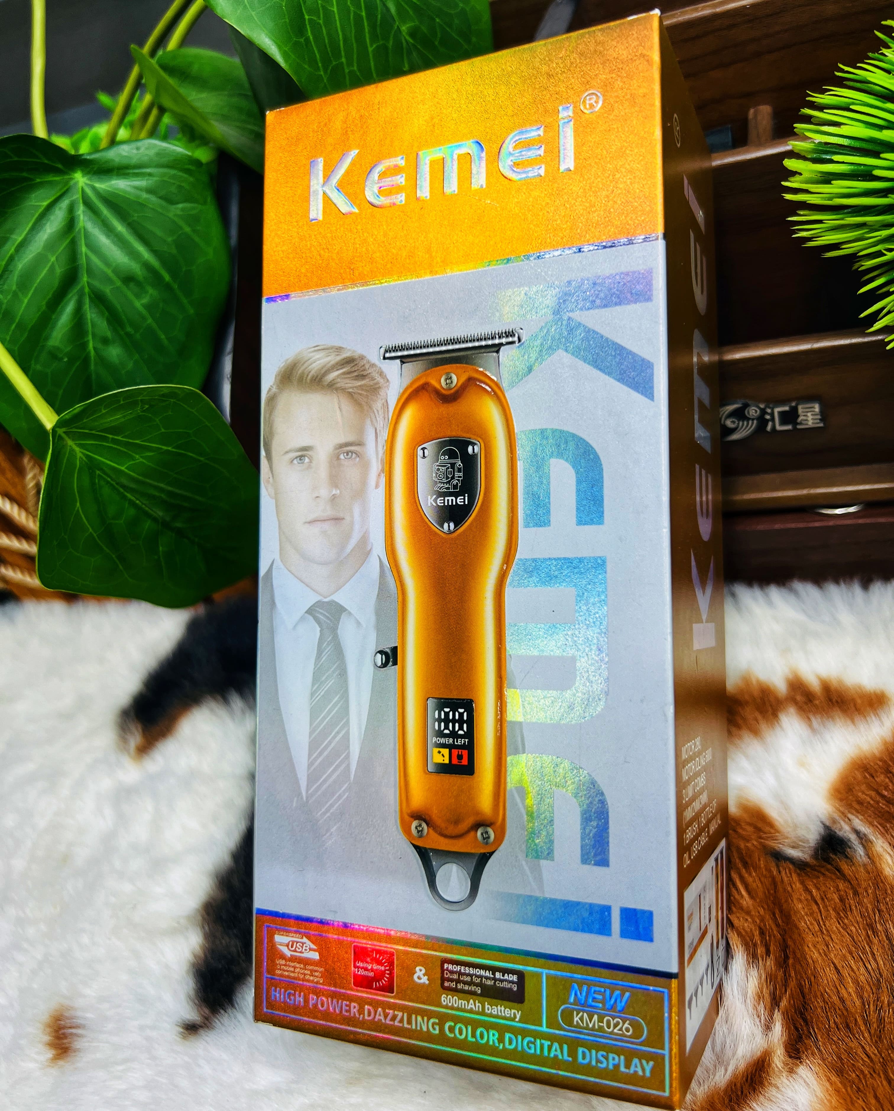 Kemei Rechargeable Beard & Hair Trimmer For Men (KM-026)