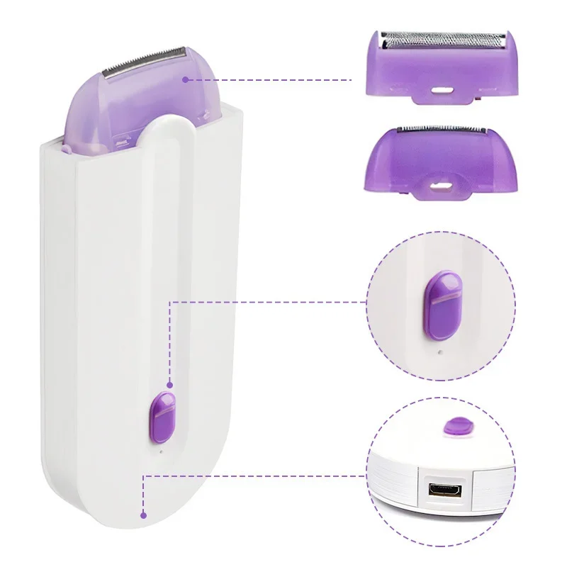 Professional Painless Hair Removal Kit Mini Epilator USB Rechargeable