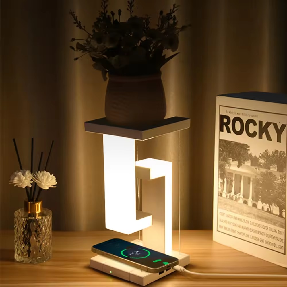 Anti-Gravity LED Desk Lamp with Wireless Charger