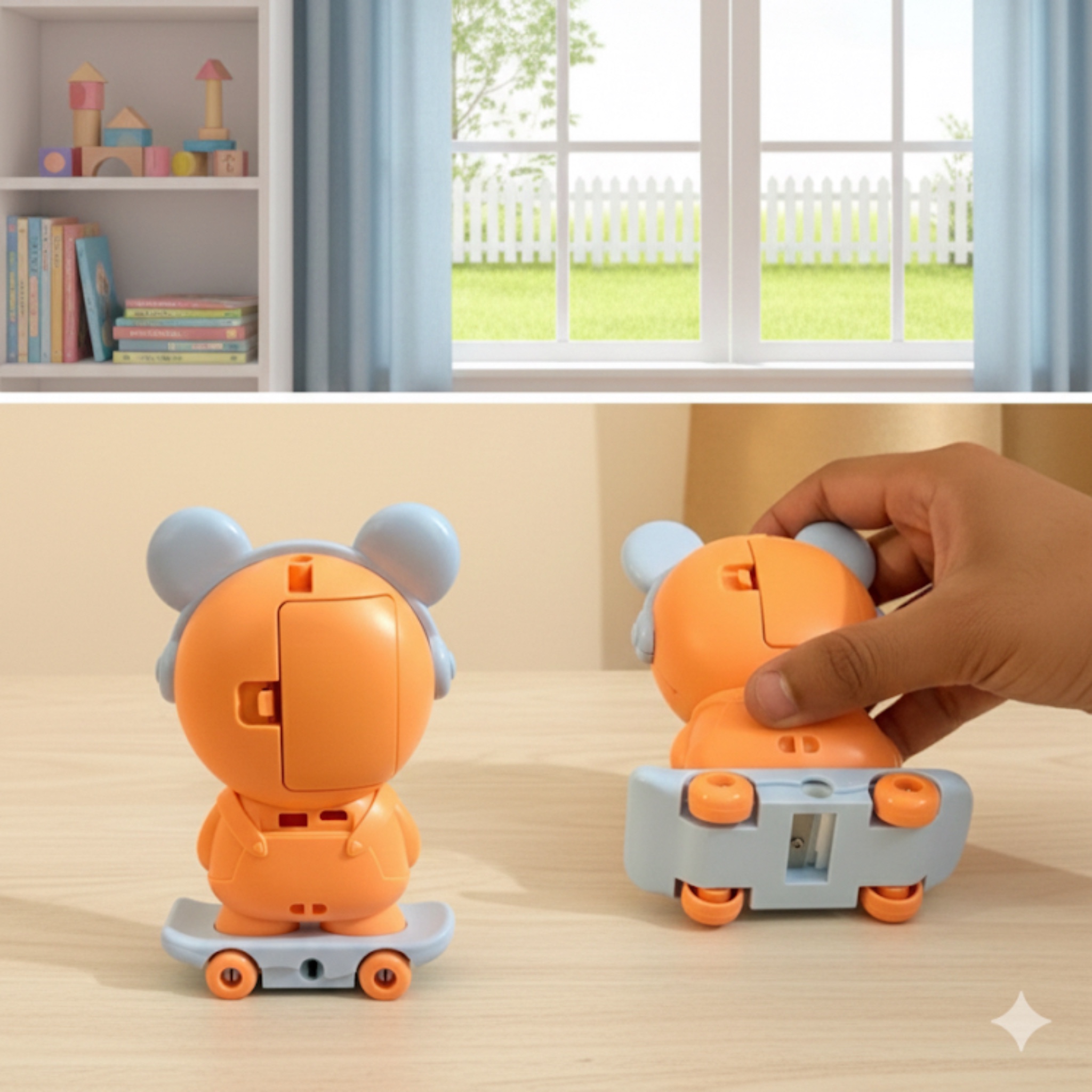 Skateboard Cartoon Clock