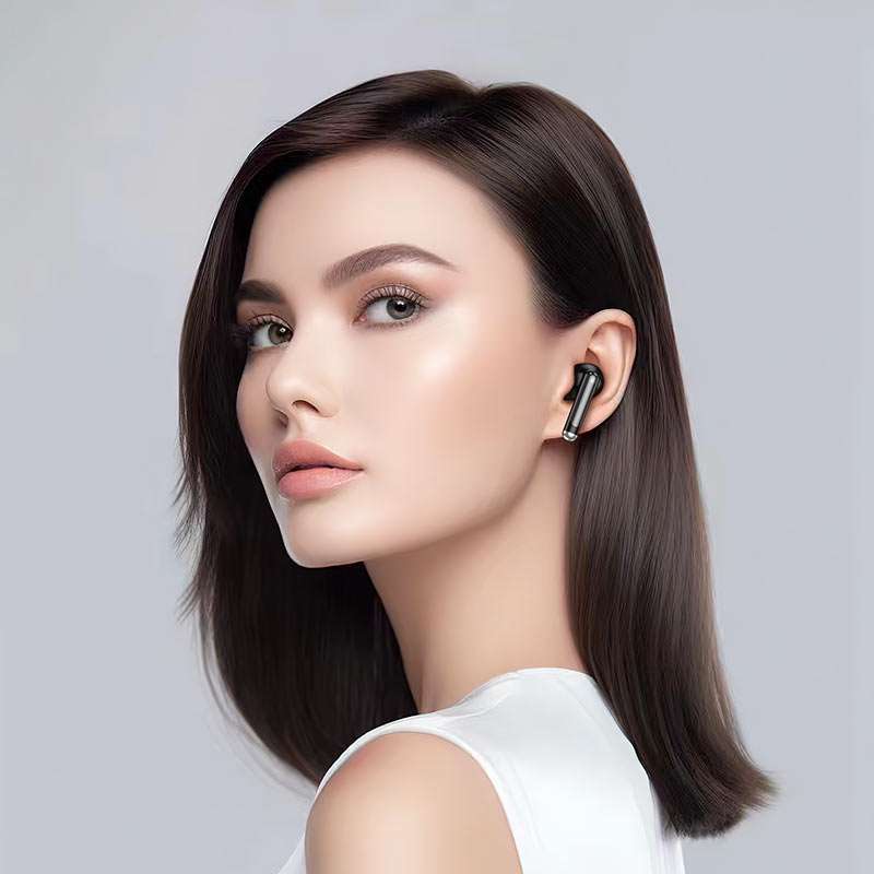 HOCO EQ10 Plus ANC ENC Noise Reduction Wireless BT 5.4 Earphone LED Display Charging Box HiFi Audio Stereo Headset Dual Connect- Black Color