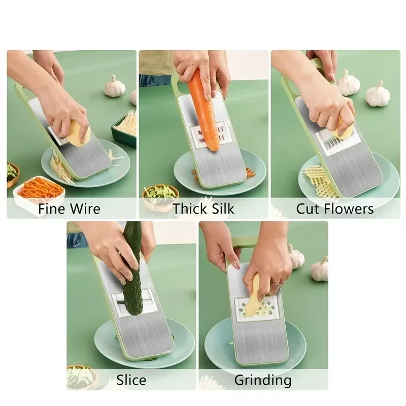 Kitchen 5-in-1 Multifunctional Vegetable Slicer Cutter Potato Shredders Garlic Carrot Grater Chopper