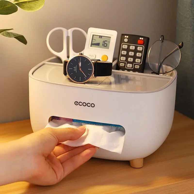 Newest Tissue Box Napkin Holder Remote Control Storage