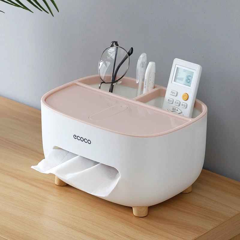 Newest Tissue Box Napkin Holder Remote Control Storage