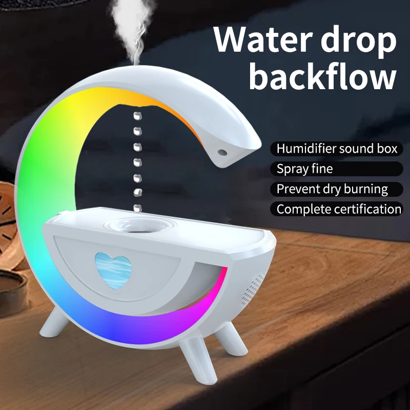 Anti-Gravity Water Drop Humidifier & Bluetooth Speaker with LED Atmosphere Light