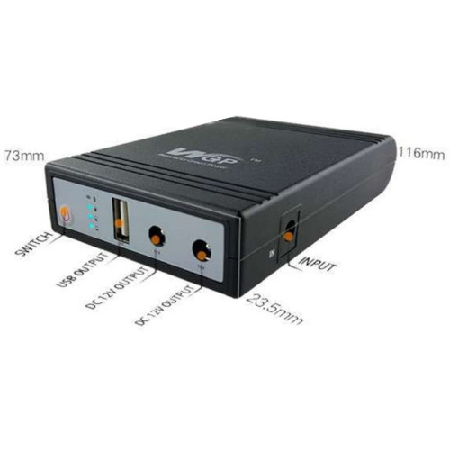 WGP Mini UPS 5V 9V 12V Volt Output for Router, Onu, CC Camera Backup With Charger