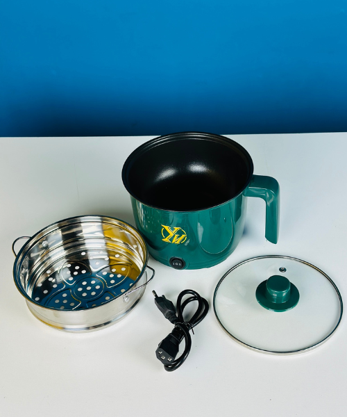 YN Electric Cooking Pot Double Deck–18cm – Green Color