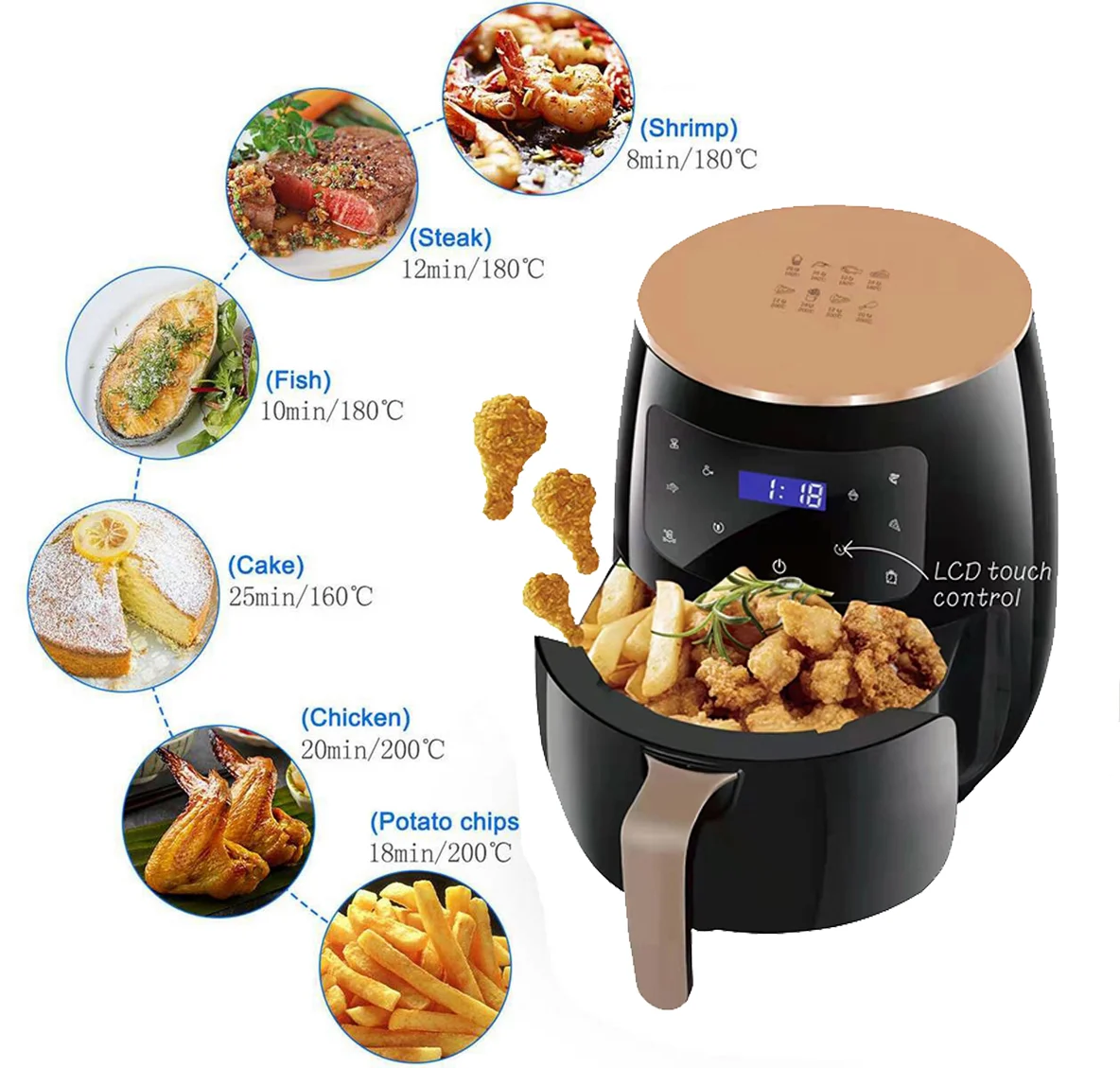 National View S-18 Touch Control Air Fryer – 6L
