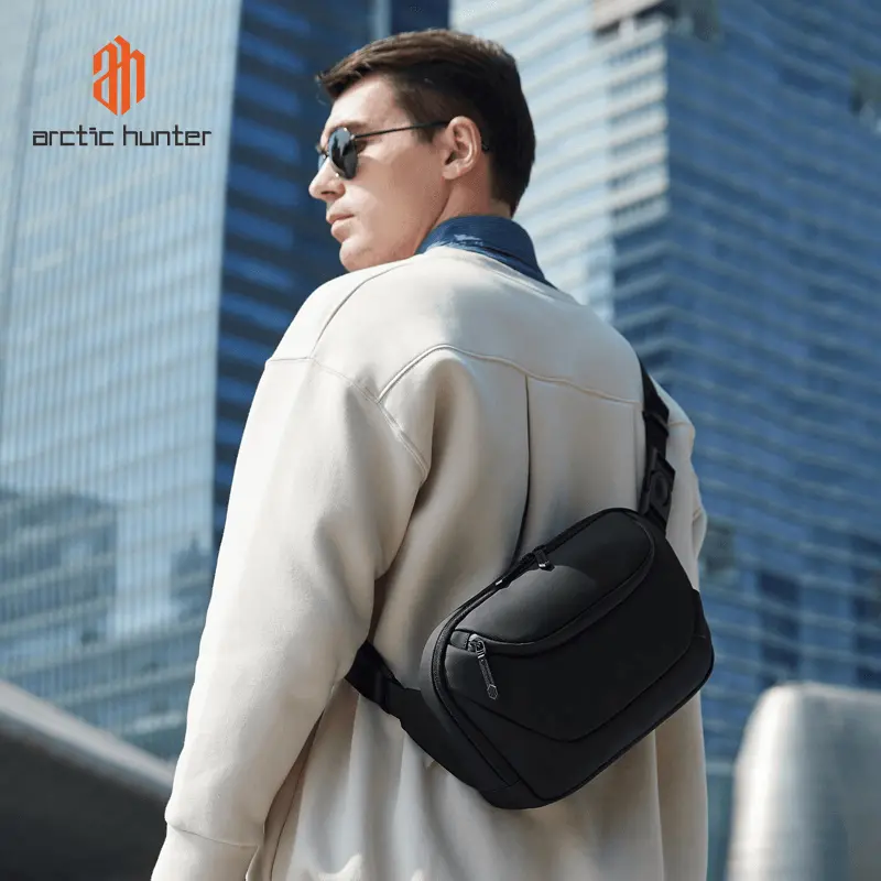 Arctic Hunter Y00561 Stylish Crossbody Bag Anti-Theft Water Repellent Chest Bag for Men Women on Shopping Travel Office Hiking