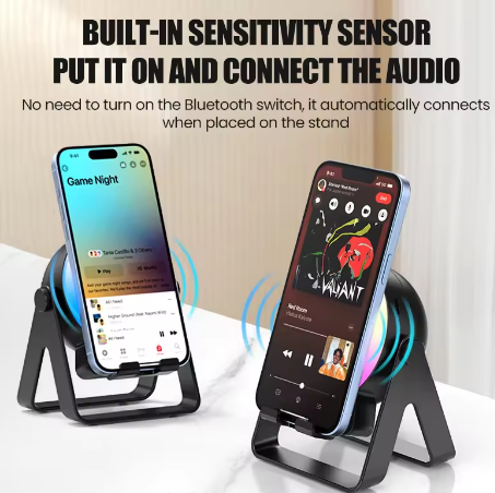 Advanced Bluetooth Speaker with Phone Stand RGB Color Sensor Technology Portable Wireless Speaker Waterproof for Karaoke