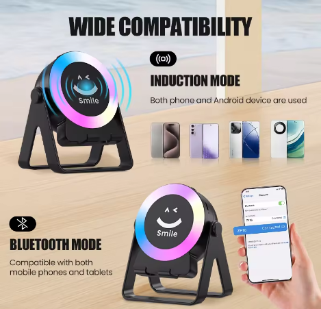 Advanced Bluetooth Speaker with Phone Stand RGB Color Sensor Technology Portable Wireless Speaker Waterproof for Karaoke