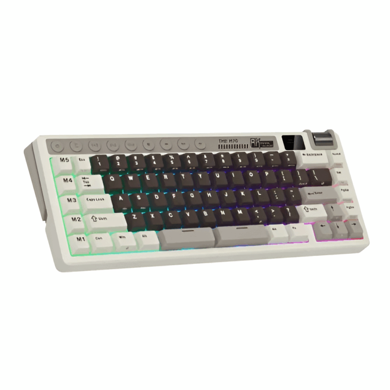 ROYAL KLUDGE RK M70 Tri-Mode Wireless Mechanical Gaming Keyboard – Mocha Grey